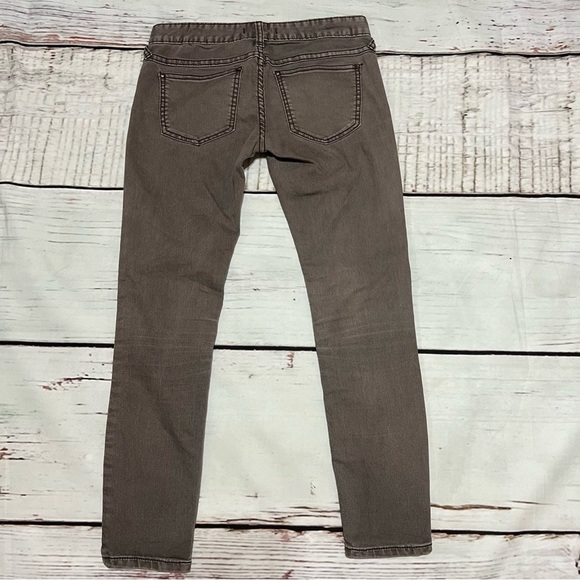FREE PEOPLE women’s skinny ankle jeans in brown mid rise size 25 euc - Picture 8 of 16